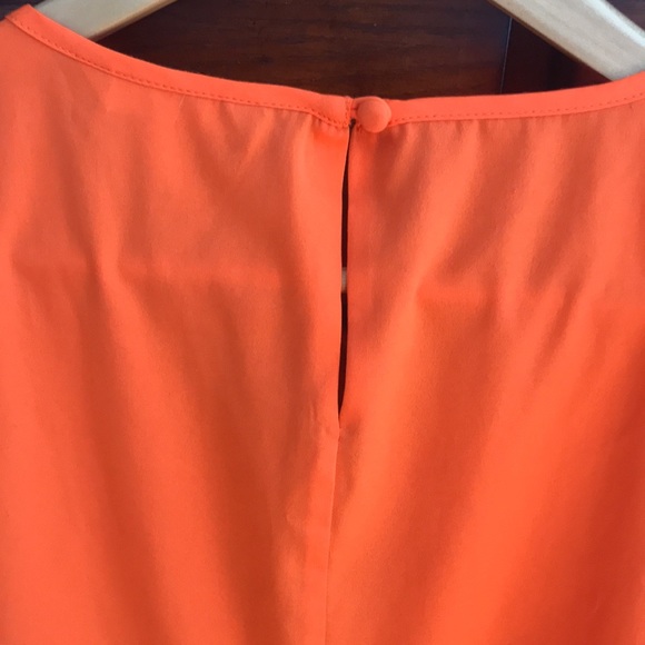 Banana Republic Polyester Semi Sheer Orange Keyhole Sleeveless Tank, Size Small - Picture 7 of 9